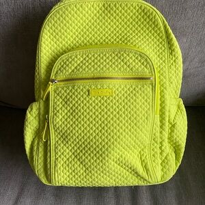 Vera Bradley Campus Neon Yellow Quilted Backpack